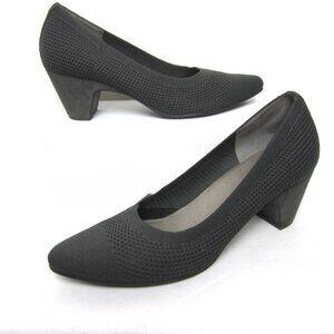 Eileen Fisher Graphite Gray Size 10 Women's Kiss Stretch Knit Pump Suede Leather